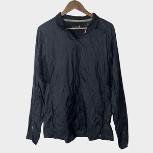 Smartwool Men’s Black Merino Wool Nylon Zip Front Lightweight Jacket Large